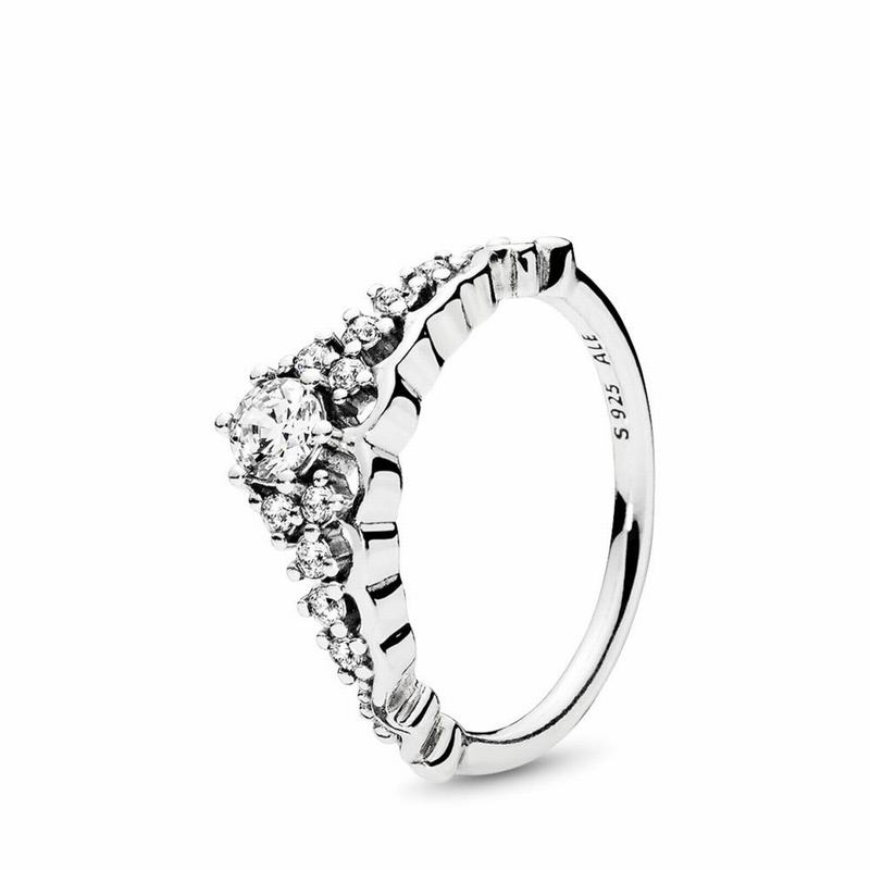 Pandora Fairytale Tiara Stackable Ring - Sterling Silver/Cubic Zirconia - Canada | JH9849KP